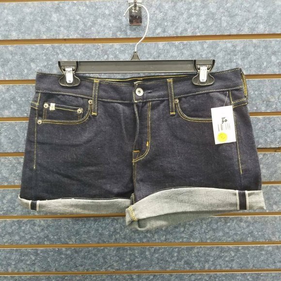 Big Star Pants - Big Star Rolled Cuff Dark Blue Shorts Women's